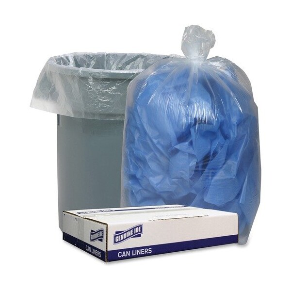 Genuine Joe Genuine Joe Can Liner, Low-Density, 1.4 mil, 31-33 Gal, 33inx39in, Clear, 100PK GJO29129 - main